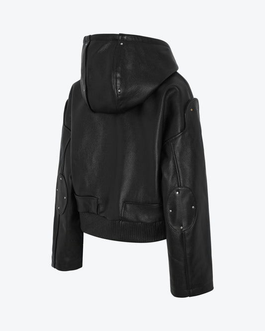 LEATHER BOMBER JACKET