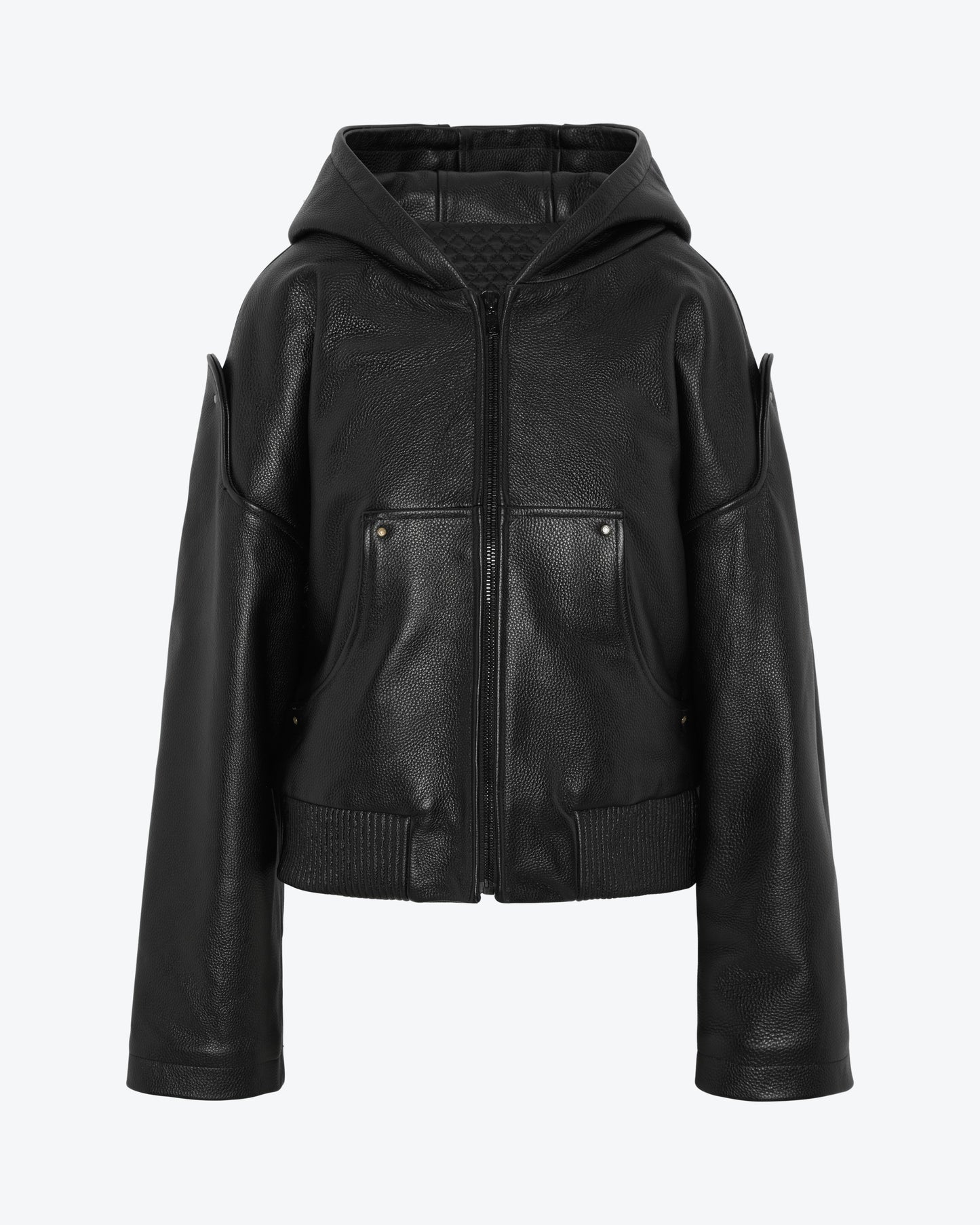 LEATHER BOMBER JACKET