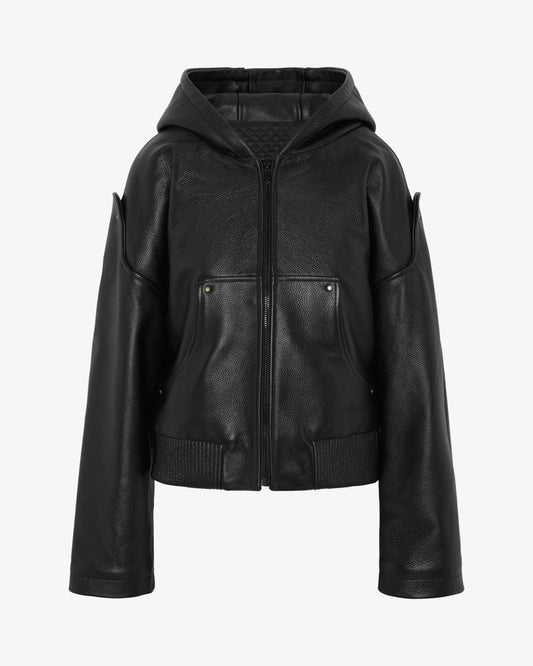 LEATHER BOMBER JACKET